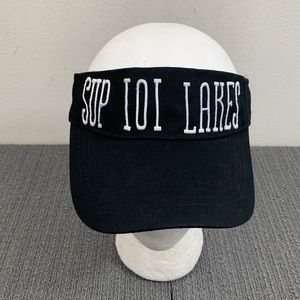 Sup IOI Lakes Visor Unisex OSFM Black White Adjustable Strapback Cap